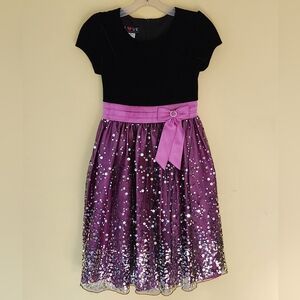 Children's black and purple sparkly dress
